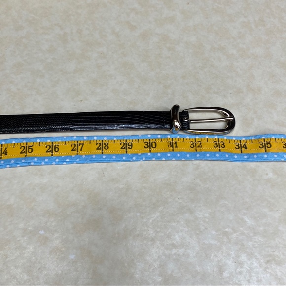 The Limited Black Leather Reptile Embossed belt - Picture 6 of 7